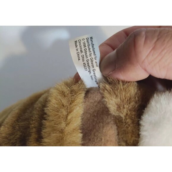 Gibson Greetings Vtg Plush Finger Puppet Cute Brown Bunny 5.5x4x4” Stuffed Toy - Picture 10 of 13